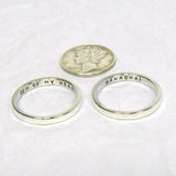 Personalized Sterling Silver Rings, 2.4 mm set of 2
