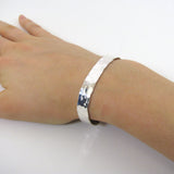 Silver Cuff Bracelet, Hammered Rustic Pure Silver Bracelet