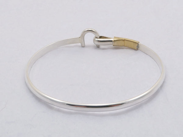 St. Croix Style Hook Bracelet 6 mm Wide, Sterling Silver and 14K Gold Fill Island Love Bracelet