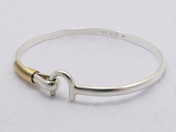 Stunning Cruzan Hook Bracelet with Titanium and Silver Finish