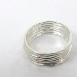 7 Fine Silver Stacking Rings, Midi Stacking rings, Fine Silver Rings, Thin Silver Rings, Set of 7, Narrow Hammered Rings