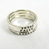 Personalized Sterling Silver Stacking Rings - 2.4 mm, set of 3