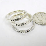 Personalized Sterling Silver Stacking Rings - 2.4 mm, set of 3