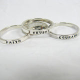 Personalized Sterling Silver Stacking Rings - 2.4 mm, set of 3
