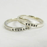 Personalized Sterling Silver Rings, 2.4 mm set of 2
