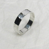 Fine Silver Ring, 5mm, Pure Silver Ring, Fine Silver Wedding Ring, Hammered Rustic Silver Ring, .999FS Wide Ring.