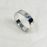 Fine Silver Ring, 5mm, Pure Silver Ring, Fine Silver Wedding Ring, Hammered Rustic Silver Ring, .999FS Wide Ring.