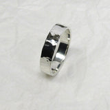 Fine Silver Ring, 5mm, Pure Silver Ring, Fine Silver Wedding Ring, Hammered Rustic Silver Ring, .999FS Wide Ring.