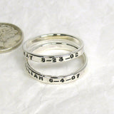 Personalized Sterling Silver Rings, 2.4 mm set of 2