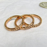 Solid Copper Ring 2.5mm,  Custom Copper Promise Ring, Name & Birthday Copper Ring, Personalized copper ring, Narrow copper stacking ring