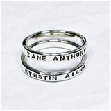 Personalized Sterling Silver Rings, 2.4 mm set of 2