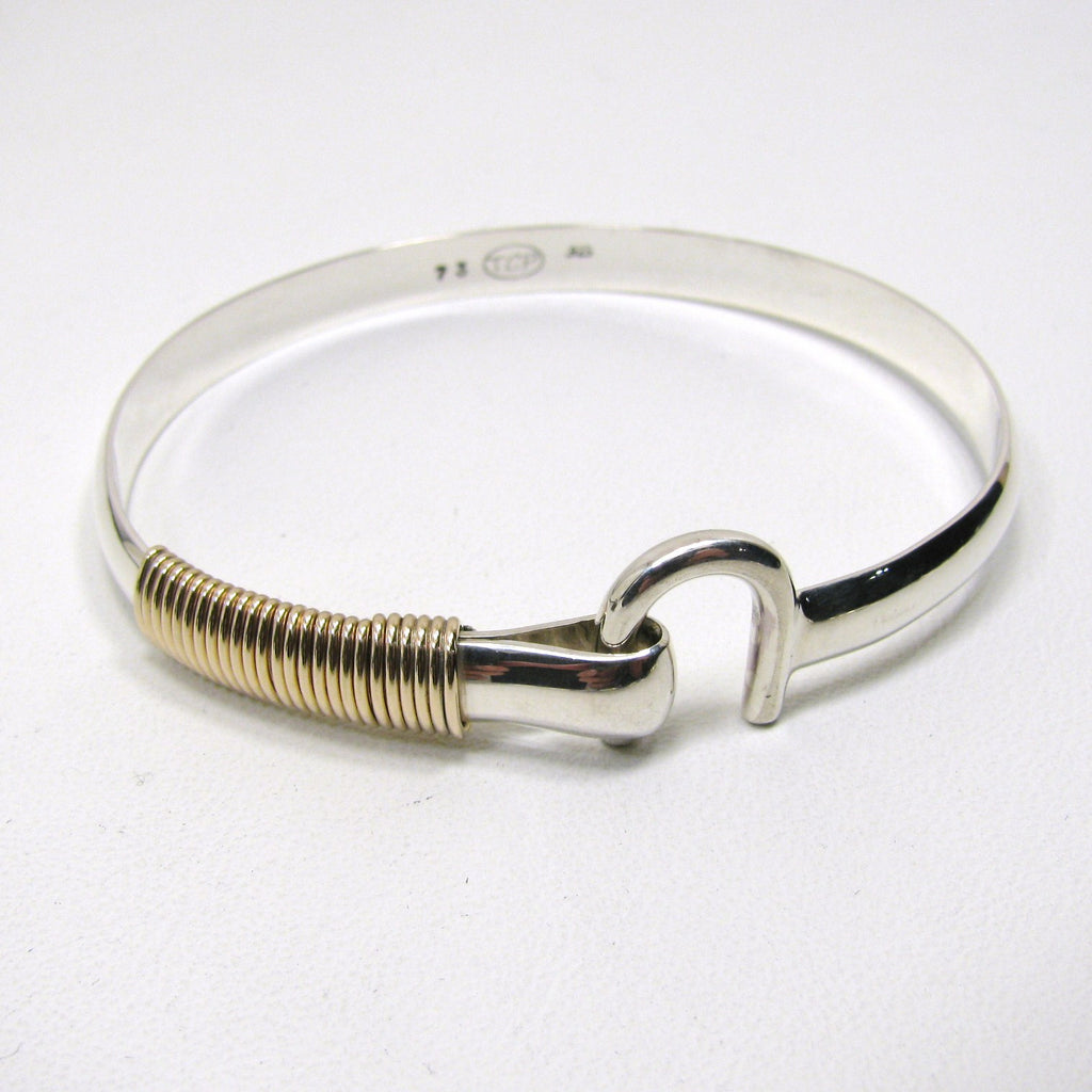 St Croix Style Hook Bracelet, Sterling Silver, Gold, Caribbean