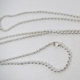 Silver Plated Ball Chain Necklace with matching connector - 2mm X 27"