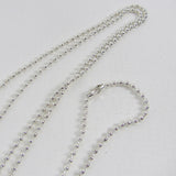 Silver Plated Ball Chain Necklace with matching connector - 2mm X 27"