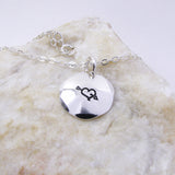 Fine Silver Disc Necklace with Sterling Silver Chain - 5/8" Domed Silver Disc Pendant Necklace.