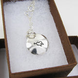 Fine Silver Disc Necklace with Sterling Silver Chain - 5/8" Domed Silver Disc Pendant Necklace.
