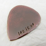 Personalized Copper Guitar Pick, 7th Anniversary Gift, Copper Anniversary, Custom Keychain Key Ring or Pendant Necklace