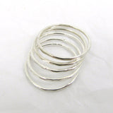 Fine Silver Thin Stacking Rings, set of 5