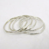 Fine Silver Thin Stacking Rings, set of 5