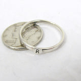 Sterling Silver Letter Ring,  1.75mm Stacking Ring,  Initial Ring, Personalized Silver Ring,  Mom Ring, Silver letter ring