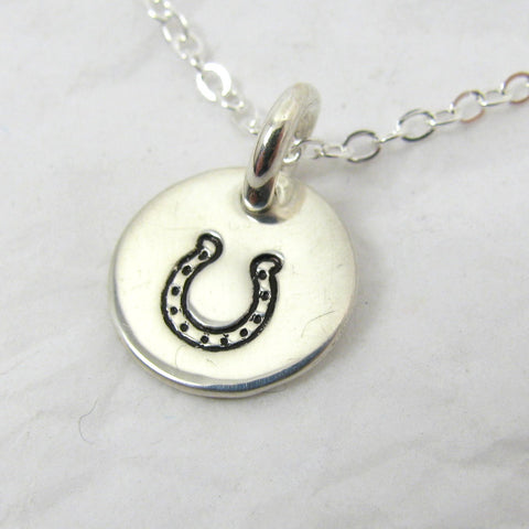 Good Luck Pure Silver Horseshoe Pendant , Fine Silver Pendant, .999FS, Good Luck Charm, Horseshoe Charm, Cowgirl, Rodeo, Horse Rider Charm