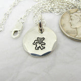 Silver Charm Necklace , Fine Silver Pendant,  Silver Monogram Necklace, Bridesmaid Gift Necklace