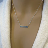 Fine Silver Bar Necklace, Minimalist Necklace, Pure Silver Personalized Necklace, Necklace for Women,  .999FS Bar, Sterling Silver Chain