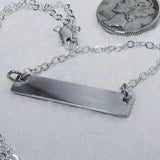 Fine Silver Bar Necklace, Minimalist Necklace, Pure Silver Personalized Necklace, Necklace for Women,  .999FS Bar, Sterling Silver Chain