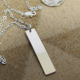 Fine Silver Bar Necklace, Minimalist Necklace, Pure Silver Personalized Necklace, Necklace for Women,  Sterling Silver Chain