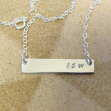 Fine Silver Bar Necklace, Silver Initials Necklace,  Personalized Necklace, Necklace for Women,  .999FS Bar, Sterling Silver Chain