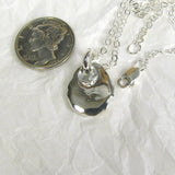 Fine Silver Monogram Teardrop Necklace, Minimalist Necklace, Pure Silver Personalized Necklace, .999FS Reclaimed Silver, Mom Necklace