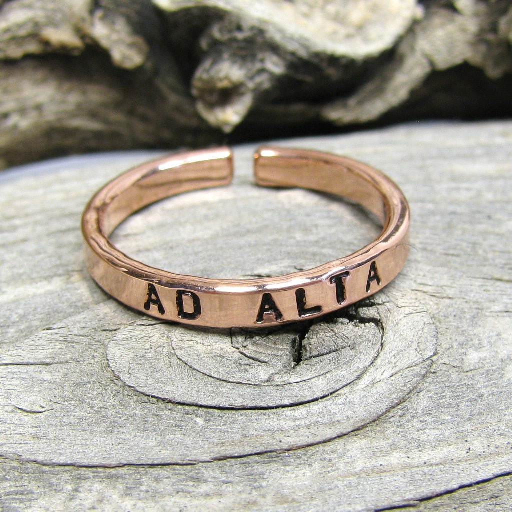 Solid Copper Promise Ring 3 mm Adjustable , Adjustable Copper Custom Copper Ring, Personalized copper ring, Copper stacking ring
