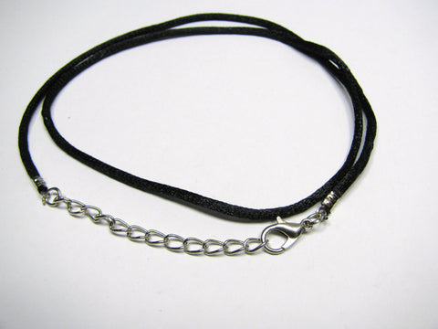 Black Satin Pendant Charm Cord - 18", Satin Charm Necklace Cord, Pendant Cord
