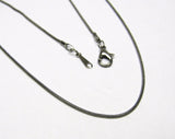 Gun Metal Finish Snake Chain with Lobster Clasp 17" , Pendant, Charm, Necklace Chain