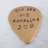 Personalized Copper Guitar Pick, Polished Finish Copper Guitar Pick, 7th Anniversary Gift, Copper Anniversary